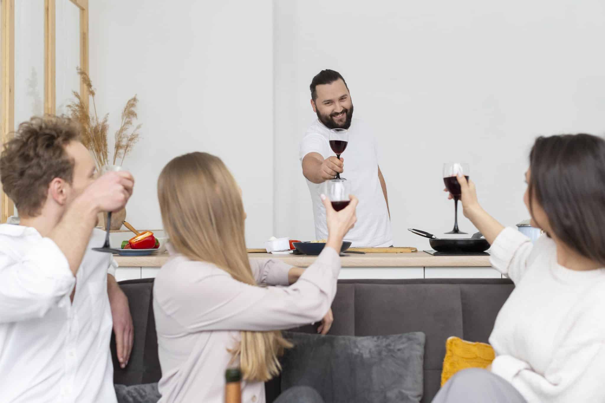 Restaurant staff participating in wine training session, showcasing team development