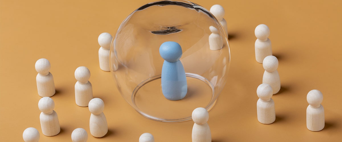Small toy character standing on a display table with a welcoming gesture, symbolizing the concept of attracting customers