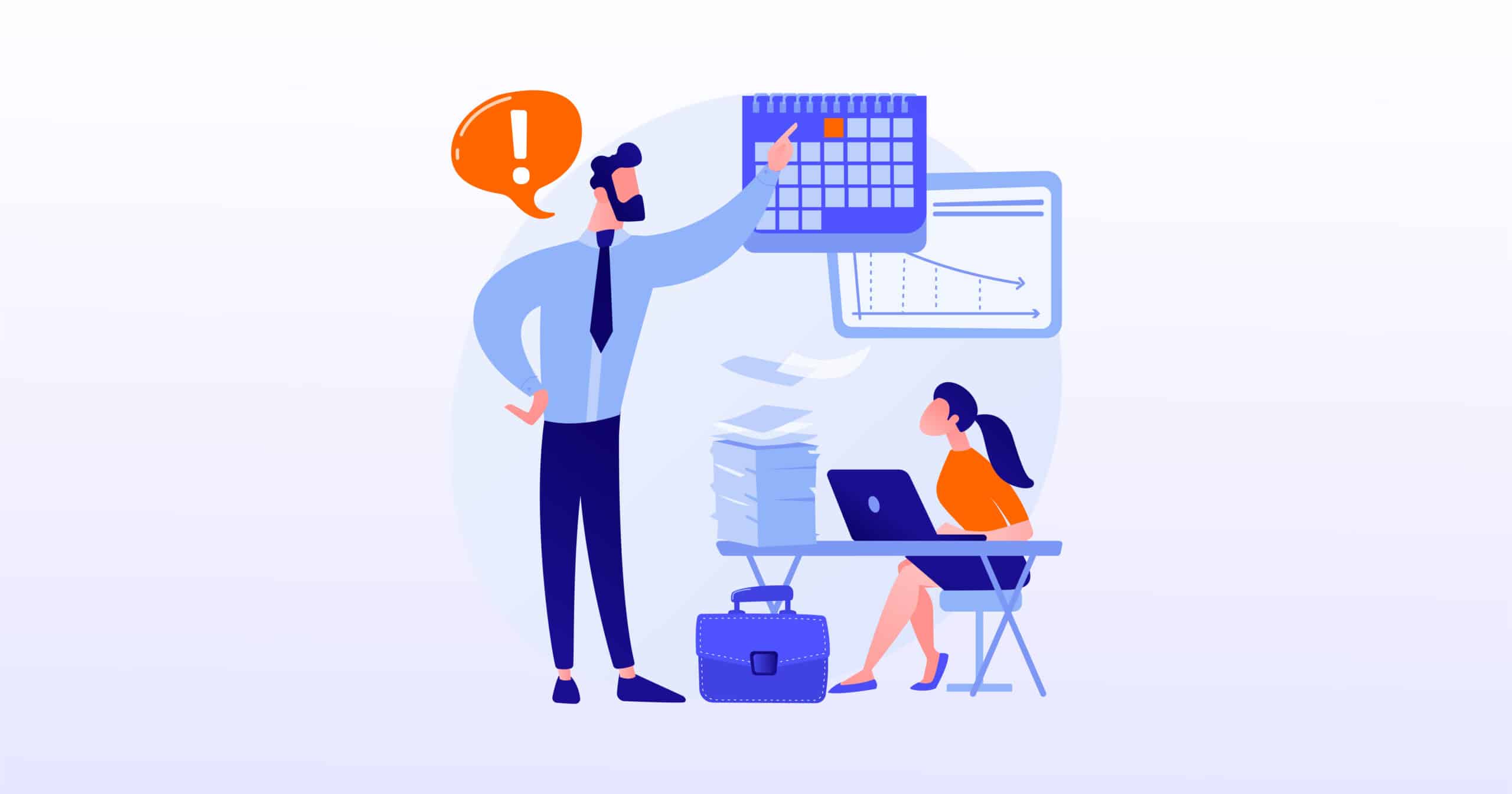 Man and woman working together on tax analysis with charts and graphs displayed.